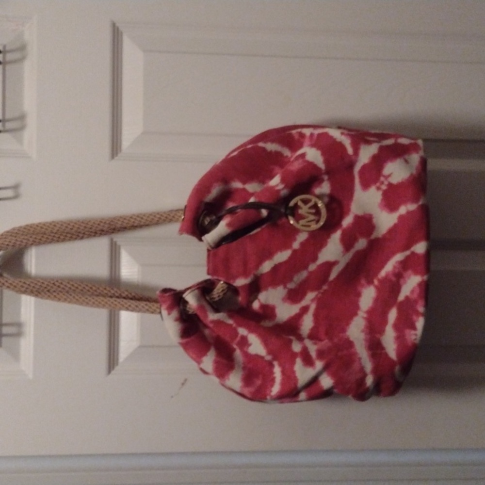 Michael Kors cloth red tie-dyed bag medium size